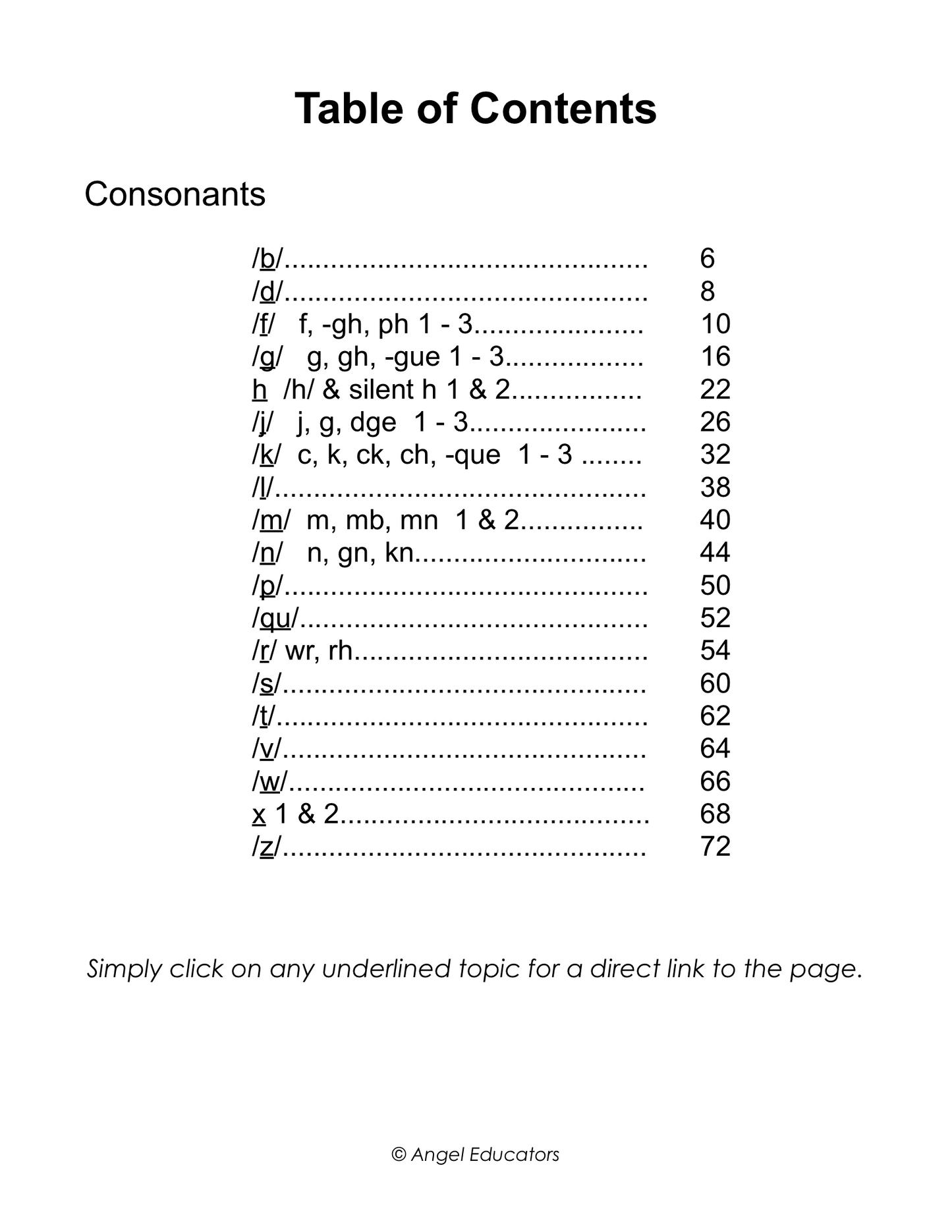Consonant and Sound Correlation gr. K-5