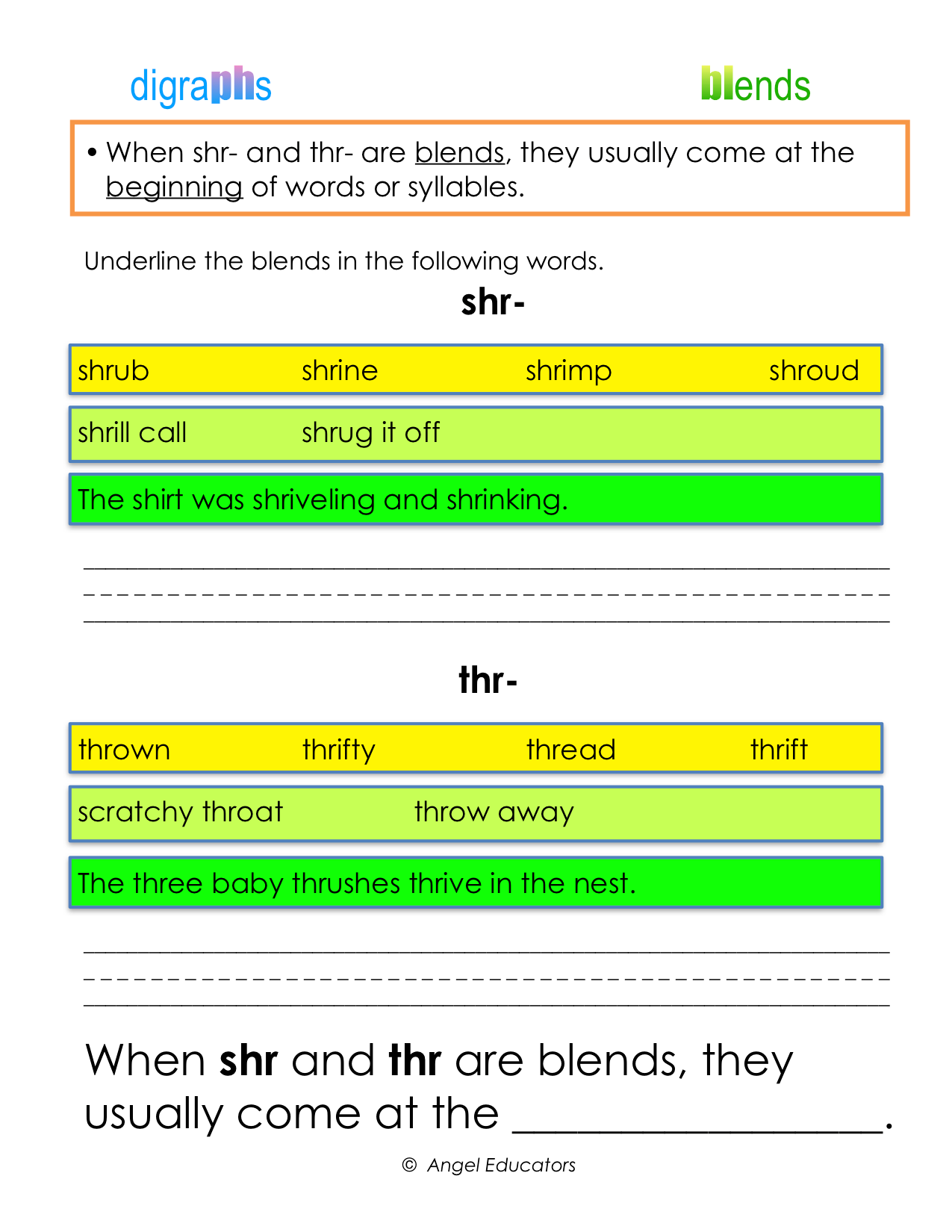 Consonant Blends gr. K-4