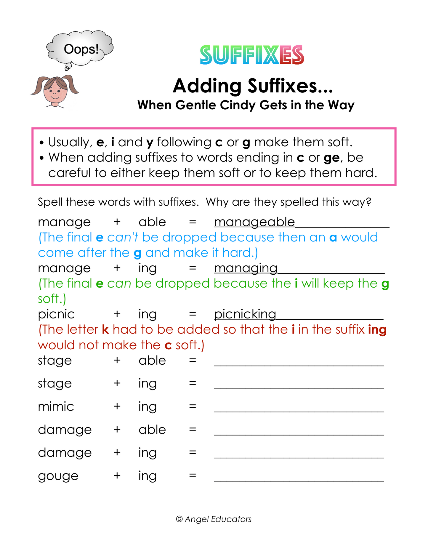 Suffixes & Prefixes gr. 1-8